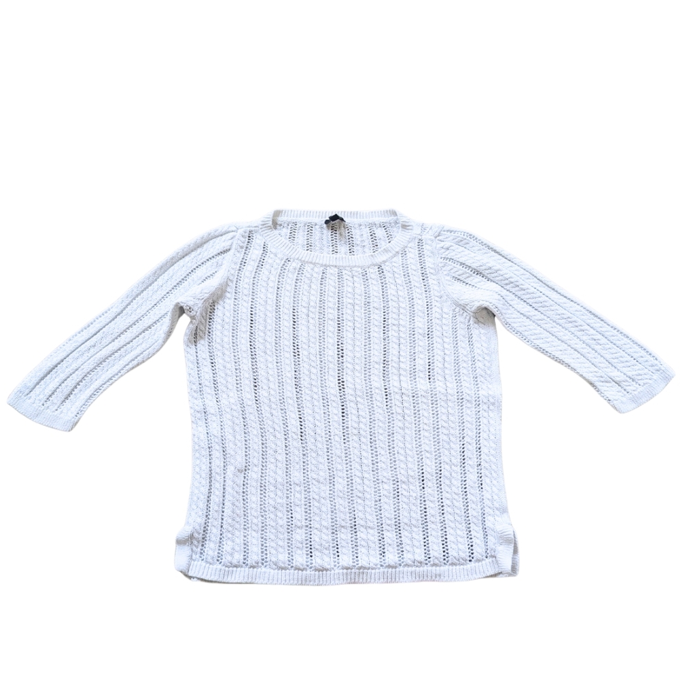 Talbots Linen Blend 3/4 Sleeve Pullover Size MP